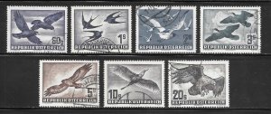 Austria Scott C4-C60 Used NH - 1950-53 Birds Air Post Issue - SCV $258.40