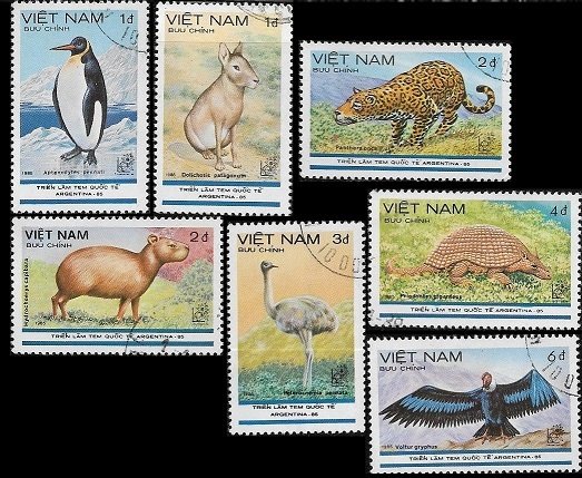 1985 Vietnam Wild Animals  SC# 1523-1529 Used