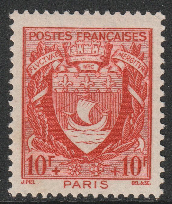 France Scott B128 - SG738, 1941 National Relief Fund 10f + 10f MH*