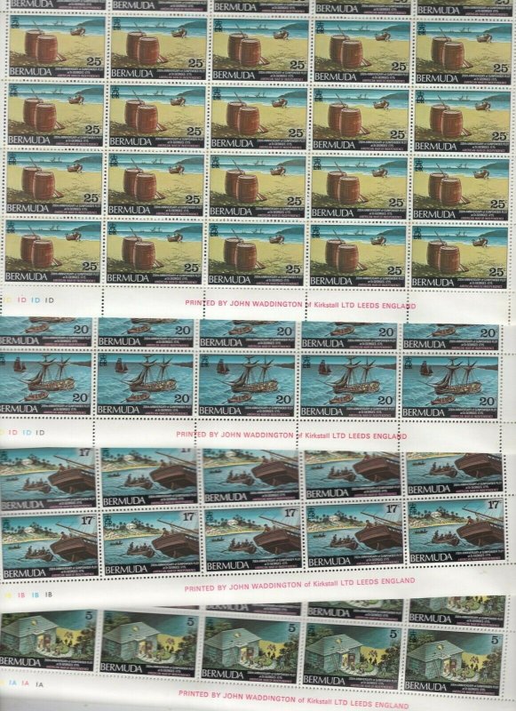 Bermuda 1975 Gunpowder Plot Wholesale 100 Sets + 100 Souvenir Sheets MNH CV$600+