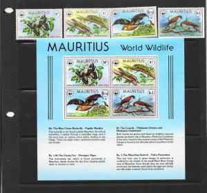 WWF - MAURITIUS- KESTREL, FLYING FOX #469-472A