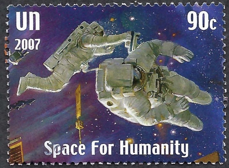 United Nations #945-946  41¢ & 90¢ Space for Humanity (2007) Used.