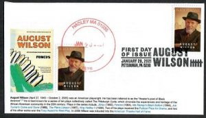 5555 -FDC- 55c August Wilson -Wally Jr Cachet- 21-E-102- Dual Postmark