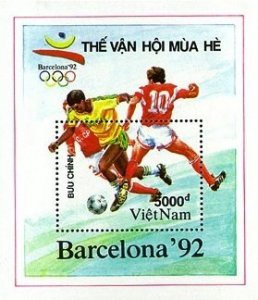 Vietnam 1991 MNH Stamps Souvenir Sheet Scott 2222 Sport Olympic Games Football