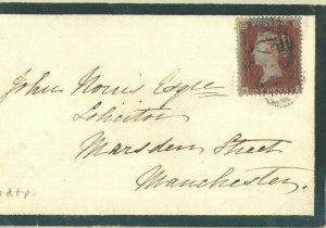 GB Cover RARE EARLY *ARCHER* PERFORATION 1d Red Devon 1850 Trial {BPA Cert} 40a 