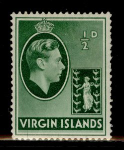 BRITISH VIRGIN ISLANDS GVI SG110, ½d green, M MINT. CHALKY