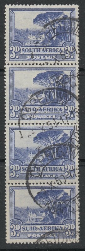 South Africa, Scott 57c (SG 117), used strip of four