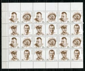 Russia 1991 Sc 5977a Sheet  6 blocks of 4 MNH Gagarin 7071