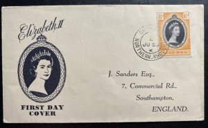 1953 Northern Rhodesia Coronation first day cover FDC Queen Elizabeth II QE2 