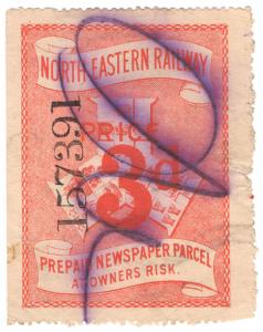 (I.B) North Eastern Railway : Newspaper Parcel 3d