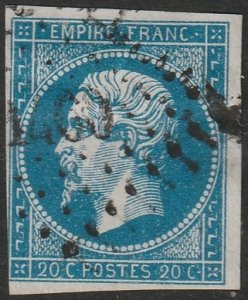 France 1854 Sc 15 used 1460 (Guebwiller) PC cancel