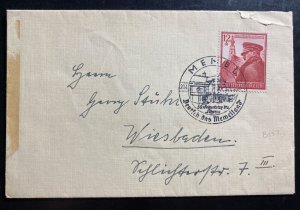 1943 Memel Germany First Day Cover To Wiesbaden Leader Birthday #B137