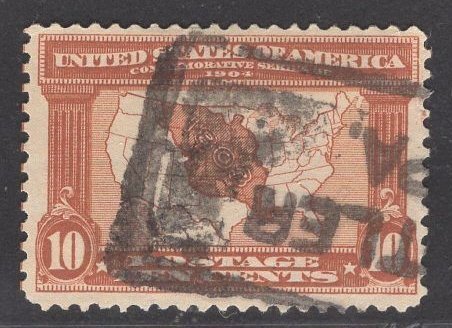 US Stamp #327 10c Red Brown Louisiana Purchase  SCV $27.50