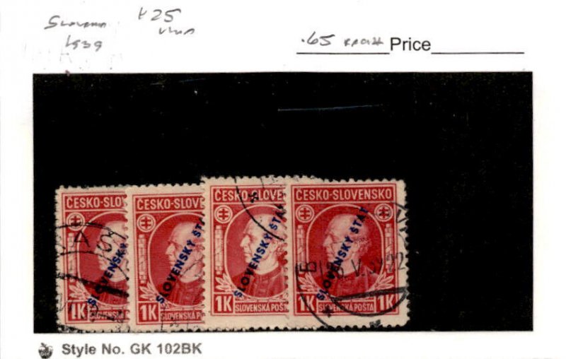 Slovakia, Postage Stamp, #25 (4 Ea) Used, 1939  WWII German (AB)