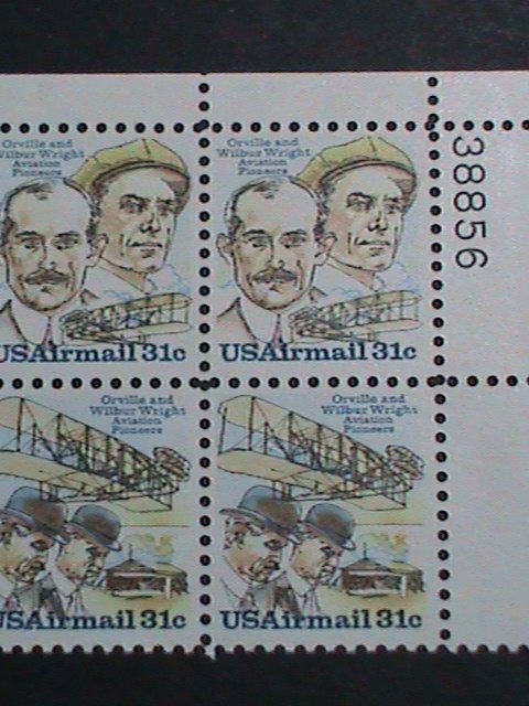 ​UNITED STATES-1979-SC#C91-2-WRIGHT BROTHERS MNH BLOCK STAMPS VERY FINE