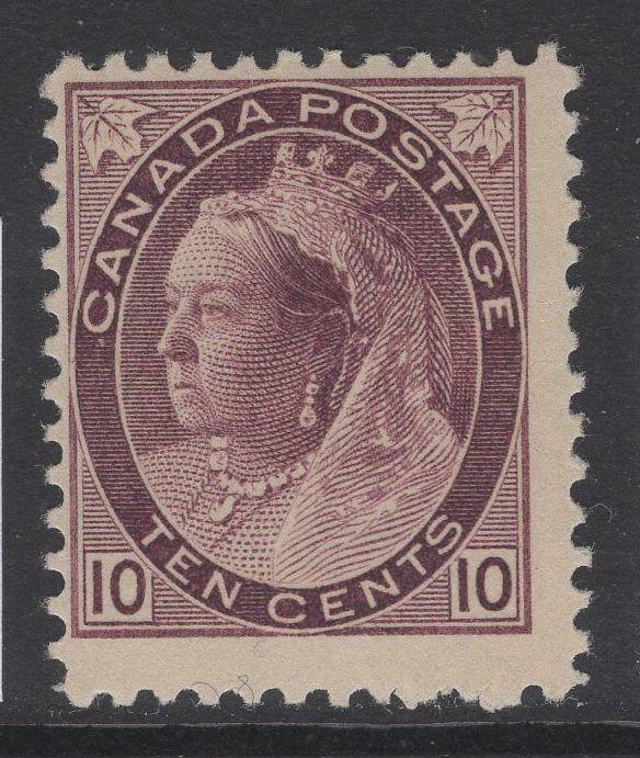 CANADA SG164 1898 10c DEEP BROWNISH PURPLE MTD MINT