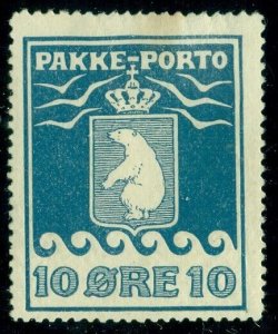 GREENLAND #Q4a (P3) 10ore Pakke Porto, LH, light stain, Pollak cert, Scott $750