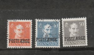 Denmark  Scott#  Q28-Q30  Used  (1945  Parcel Post)