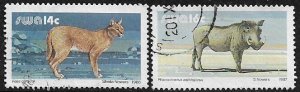 South West Africa #556-7 Used Set - Wild Animals