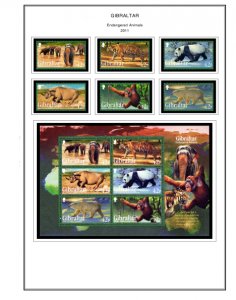 COLOR PRINTED GIBRALTAR 2011-2020 STAMP ALBUM PAGES (71 illustrated pages)