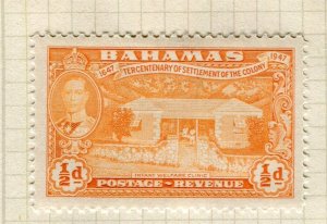 BAHAMAS; 1938 early GVI pictorial issue fine Mint hinged 1/2d. value
