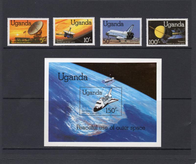 Uganda 1982 Sc#337/341  Space Columbia Shuttle Set (4)+1SS MNH VF