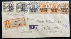 1916 Kaunas Lithuania Germany Registered Cover To Zeulenroda