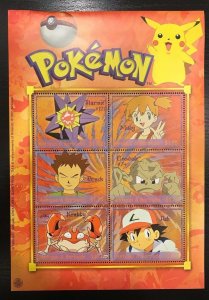 Antigua 2001 - Pokemon - Sheet of 6 Stamps - Scott #2425 - MNH