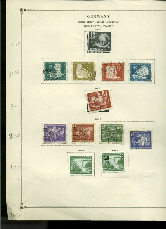 Collection, German Democratic Republic Part I, Scott Page, Back of Book Cat $123
