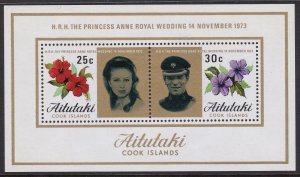 78a Aitutaki 1973 Royal Wedding SS MNH