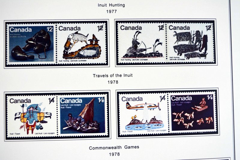 COLOR PRINTED CANADA 1974-1988 STAMP ALBUM PAGES (51 illustrated pages)