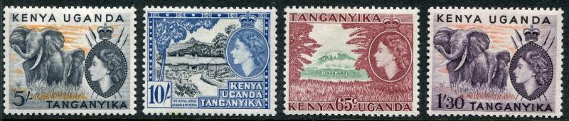 KENYA UGANDA TANGANYIKA # 111 113 115 116 VF Light Hinged Issues - HI VAL  S6237