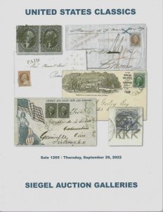 United States Classics, Robert A. Siegel, Sale #1265, Sept. 29, 2022, Catalog 