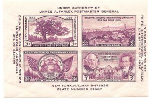 United States 1936 - MNH - Souvenir Sheet - Scott #778