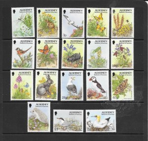 ALDERNEY #70-87  FLORA & FAUNA  MNH