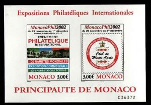 Monaco-SC #2274-sheet-Unused NH-MonacoPhil 2002 Intl. Philat