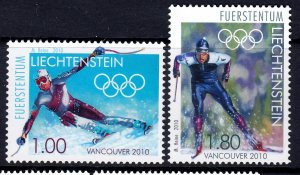 Liechtenstein 2010 Winter Olympics Complete Mint MNH Set SC 1469-1470