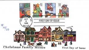 #3113-16 Christmas Family Scenes Faircloth FDC