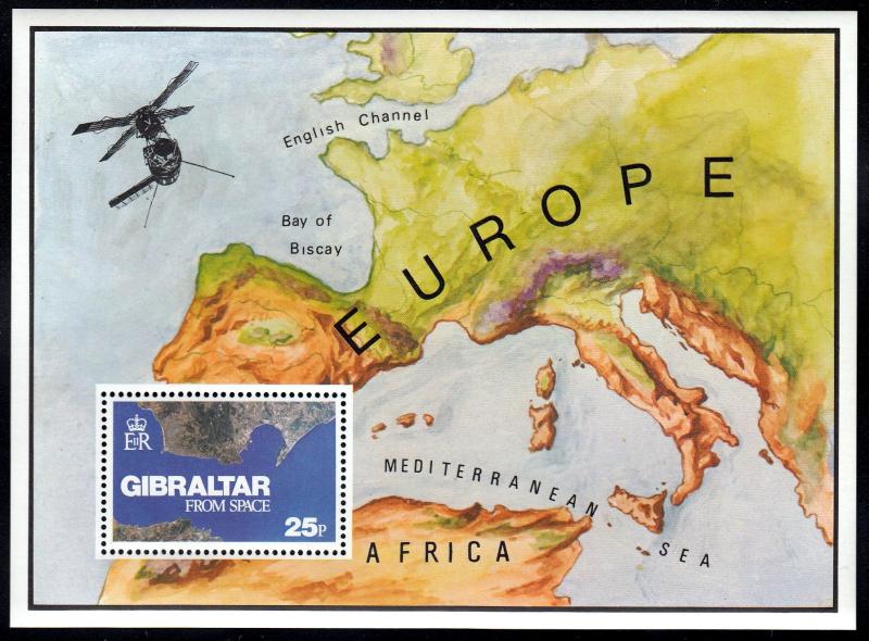 Gibralter #364 S/S Strait of Gibralter Arial View issued in 1978. MNH