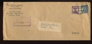 Canal Zone 77 & 85 Used on  1925 Registered O.B. Cover to California 932o