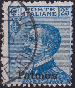 Italian Offices Abroad - Aegean Islands - Patmos 1912 #6 fvf u 25c Blue