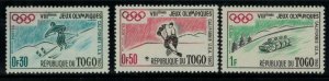 ZAYIX Fr Africa - Togo 369-371 MNH Sports - Olympics - Hockey - Skier 032122-S37