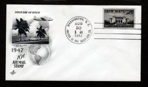 U.S. 1947 10 Cent Airmail FDC!