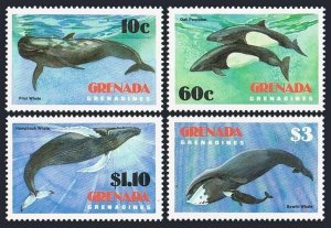 Grenada Gren 529-532,533,MNH.Michel 539-542,Bl.71 Whales 1983.Porpoise,Dolphins.