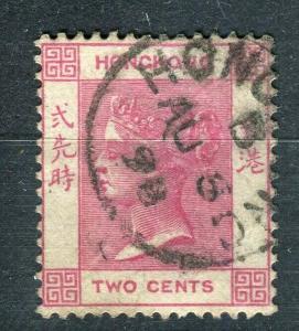 HONG KONG; 1882-96 early QV Crown CA issue fine used 2c. value