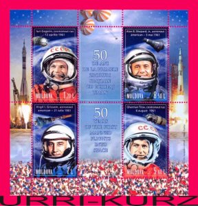 MOLDOVA 2011 Space Famous People USSR & USA Astronauts Cosmonauts s-sheet MNH