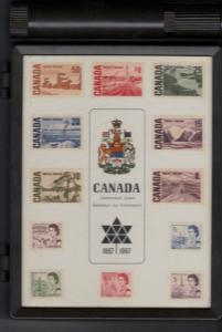 On Offer is a Stamp Collectors Kit Box With 12  Canada Stamps in Cover #02 CAN