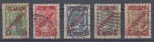 ECUADOR 1928 SCADTA Sc C1-C5 FULL SET USED WITH ROUMET CERTIFICATE €545.00