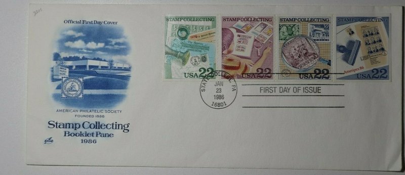 Calistoga CA Centennial Celebration 1986 event Stamp booklet pane FDC 2201a-d