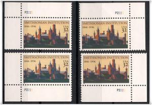 SC#3059 32¢ Smithsonian Institution Plate Singles (1996) MNH